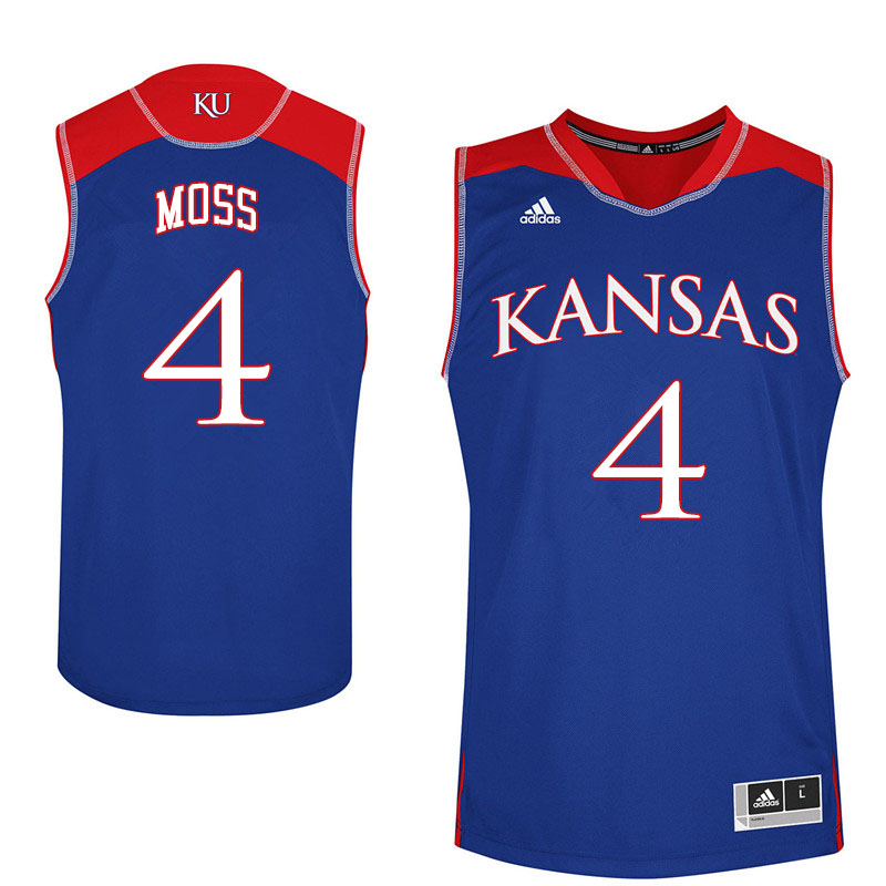 Men #4 Isaiah Moss Kansas Jayhawks College Basketball Jerseys Sale-Royal